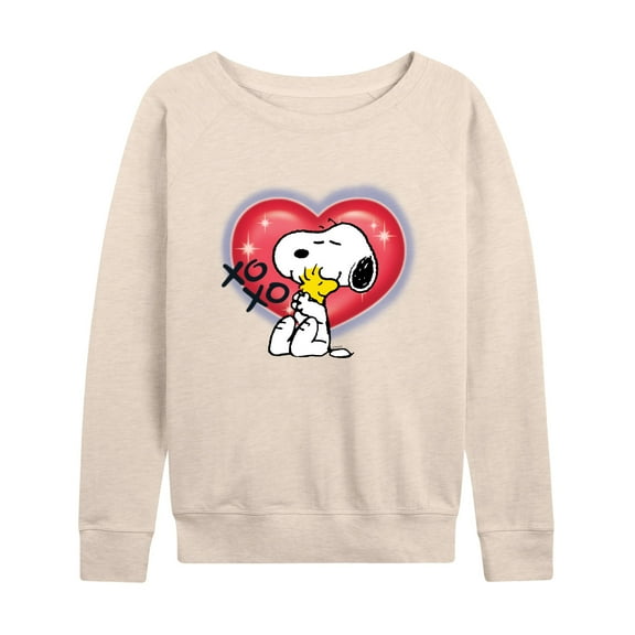 Peanuts - Snoopy Woodstock Graffiti Heart - Women's Lightweight French Terry Long Sleeve Shirt
