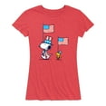 thumbnail image 1 of Peanuts - Snoopy Woodstock American Flag March - Women's Short Sleeve Graphic T-Shirt, 1 of 6