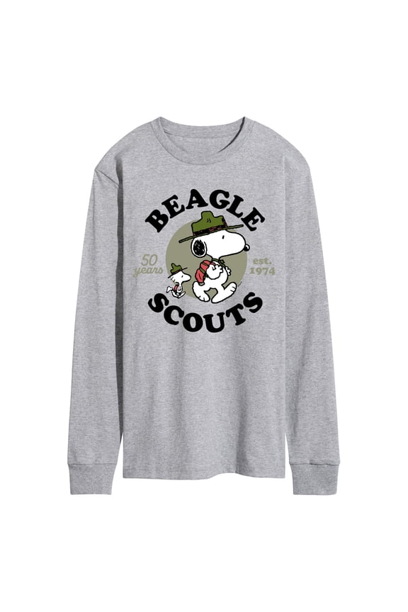 - Snoopy Woodstock Beagle Scout - Men's Long Sleeve Graphic T-Shirt