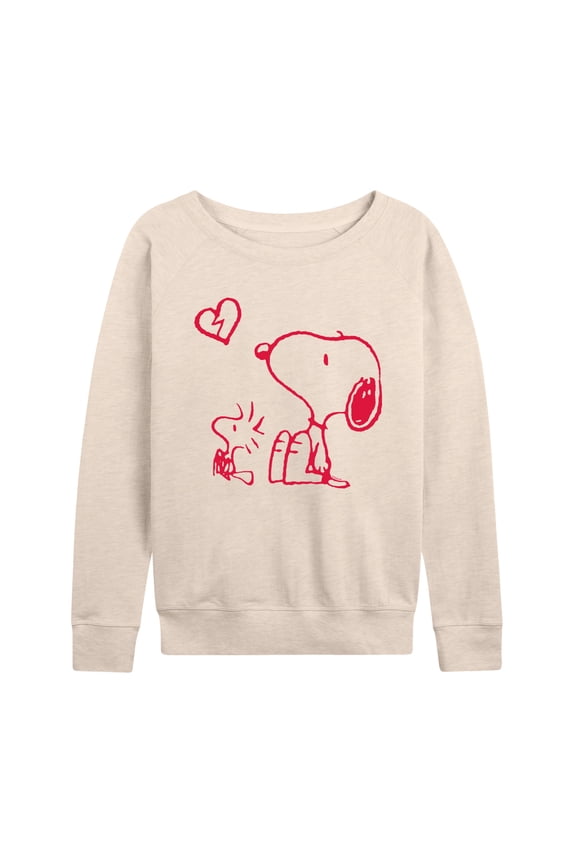 - Snoopy Woodstock Broken Heart - Women's French Terry Long Sleeve Pullover