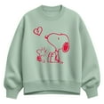 thumbnail image 1 of Peanuts - Snoopy Woodstock Broken Heart - Women's Oversized Fleece Crew Sweatshirt, 1 of 4