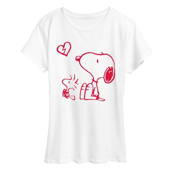 Peanuts - Snoopy Woodstock Broken Heart - Women's Short Sleeve Graphic T-Shirt