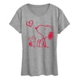 thumbnail image 1 of Peanuts - Snoopy Woodstock Broken Heart - Women's Short Sleeve Graphic T-Shirt, 1 of 5