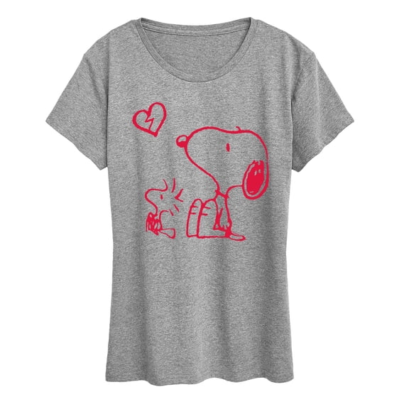 Peanuts - Snoopy Woodstock Broken Heart - Women's Short Sleeve Graphic T-Shirt