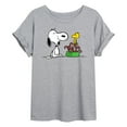 thumbnail image 1 of Peanuts - Snoopy Woodstock Candy Canes - Women's Oversized Graphic T-Shirt, 1 of 6