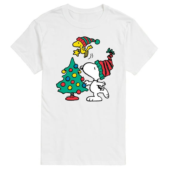 Peanuts - Snoopy Woodstock Christmas Tree - Men's Short Sleeve Graphic T-Shirt