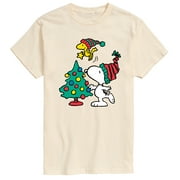 Peanuts - Snoopy Woodstock Christmas Tree Short Sleeve Graphic T-Shirt