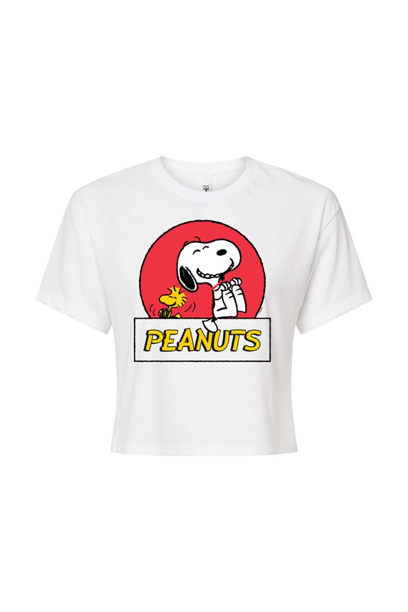 - Snoopy Woodstock Circle - Cropped Tee