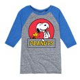 thumbnail image 1 of Peanuts - Snoopy Woodstock Circle  - Toddler & Youth Raglan Graphic T-Shirt, 1 of 4