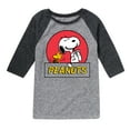 thumbnail image 1 of Peanuts - Snoopy Woodstock Circle  - Toddler & Youth Raglan Graphic T-Shirt, 1 of 4