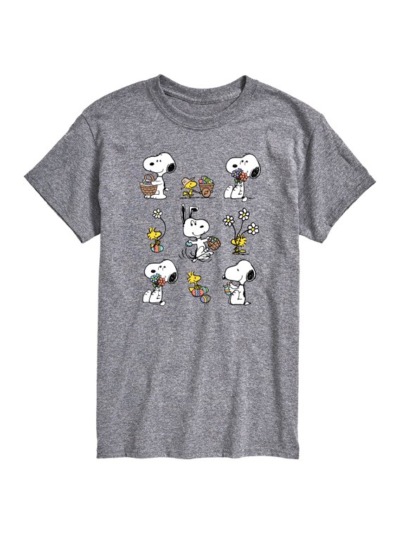 - Snoopy & Woodstock Easter Grid Men's Short Sleeve Graphic T-Shirt