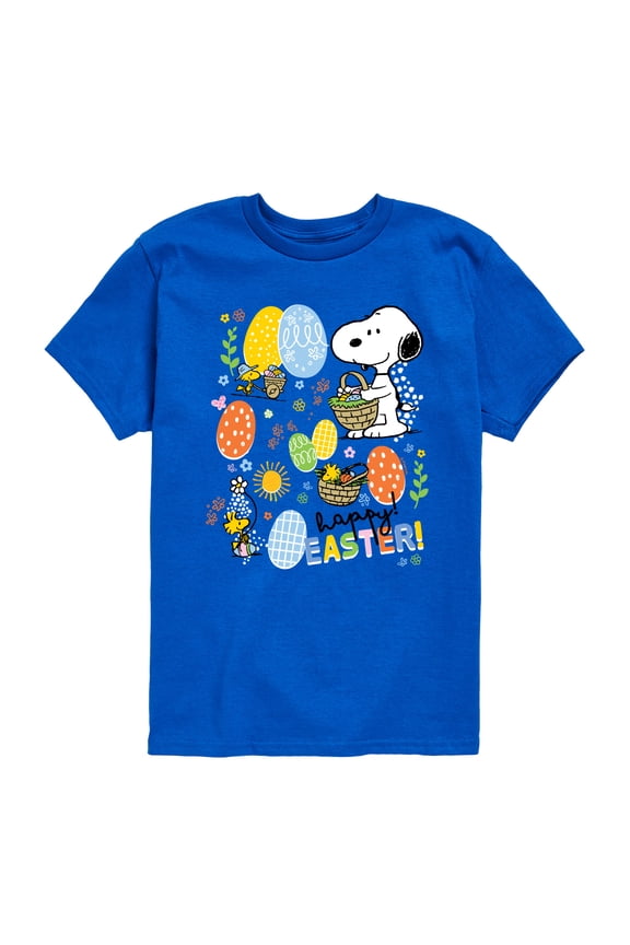 - Snoopy Woodstock Easter - Youth Boys Short Sleeve Graphic T-Shirt