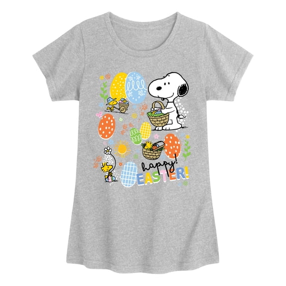 Peanuts - Snoopy Woodstock Easter - Youth Girls Fitted Short Sleeve T-Shirt