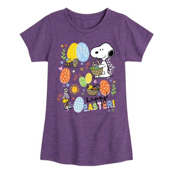 Peanuts - Snoopy Woodstock Easter - Youth Girls Fitted Short Sleeve T-Shirt