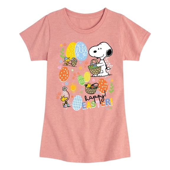 Peanuts - Snoopy Woodstock Easter - Youth Girls Fitted Short Sleeve T-Shirt