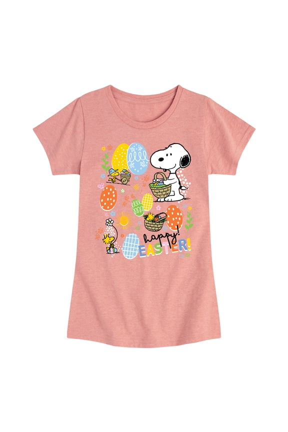 - Snoopy Woodstock Easter - Youth Girls Fitted Short Sleeve T-Shirt