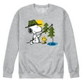 thumbnail image 1 of Peanuts - Snoopy Woodstock Fishing - Men's Crew Neck Fleece Pullover, 1 of 5