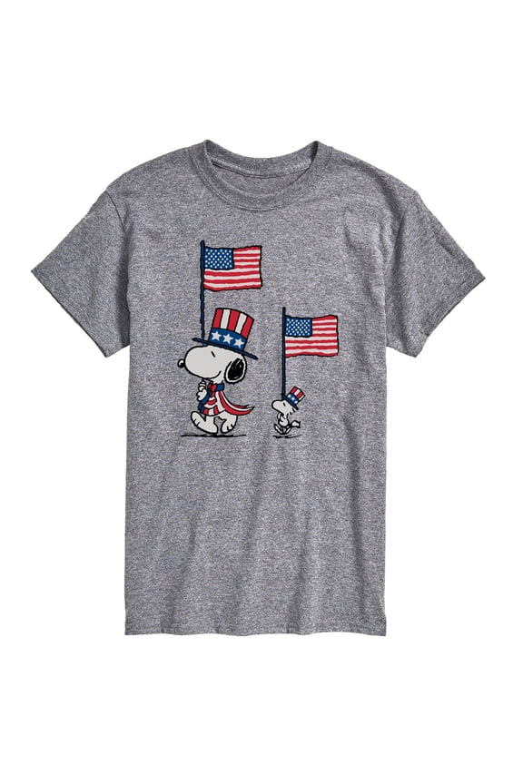- Snoopy Woodstock Flags & Hats - Men's Short Sleeve Graphic T-Shirt