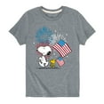 thumbnail image 1 of Peanuts - Snoopy Woodstock Flags - Toddler And Youth Short Sleeve Graphic T-Shirt, 1 of 6