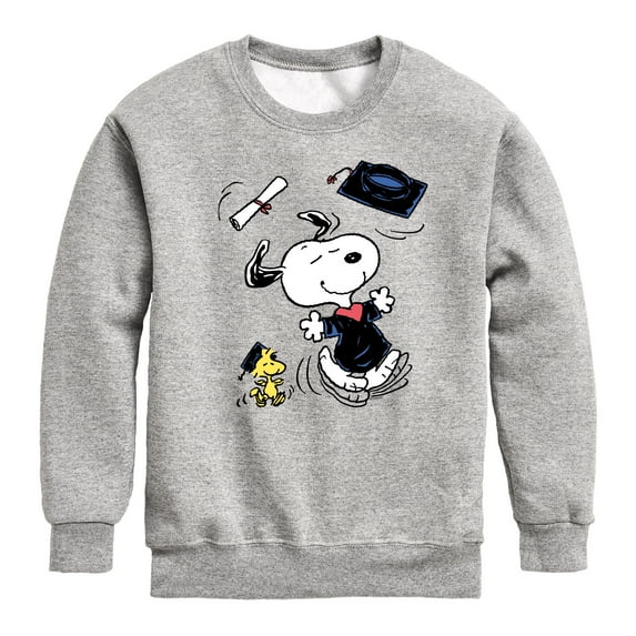 Peanuts - Snoopy & Woodstock Graduate - Celebration - Toddler & Youth Crewneck Fleece Sweatshirt