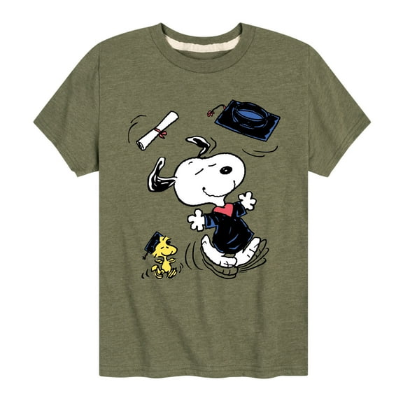 Peanuts - Snoopy & Woodstock Graduate - Celebration - Toddler & Youth Short Sleeve Graphic T-Shirt