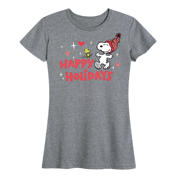 Peanuts - Snoopy Woodstock Happy Holidays - Women's Short Sleeve Graphic T-Shirt
