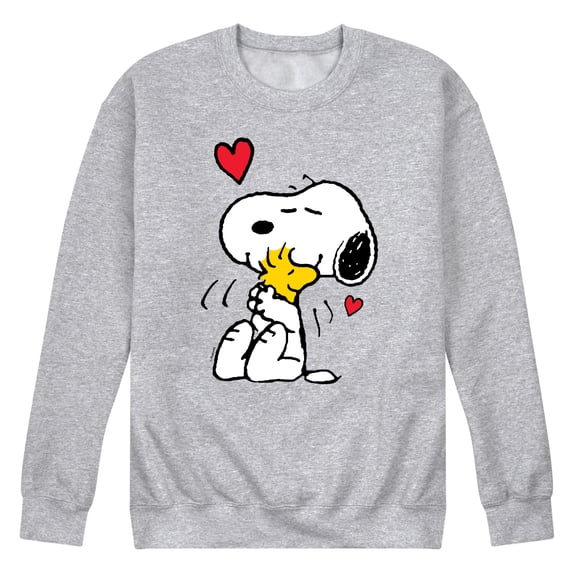 Peanuts - Snoopy Woodstock Heart - Men's Crew Fleece Sweatshirt