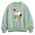 thumbnail image 1 of Peanuts - Snoopy Woodstock Heart - Women's Oversized Fleece Crew Sweatshirt, 1 of 4