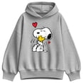 thumbnail image 1 of Peanuts - Snoopy Woodstock Heart - Women's Oversized Fleece Hoodie Sweatshirt, 1 of 4