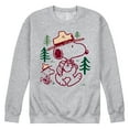 thumbnail image 1 of Peanuts - Snoopy Woodstock Hiking - Men's Crew Neck Fleece Pullover, 1 of 5
