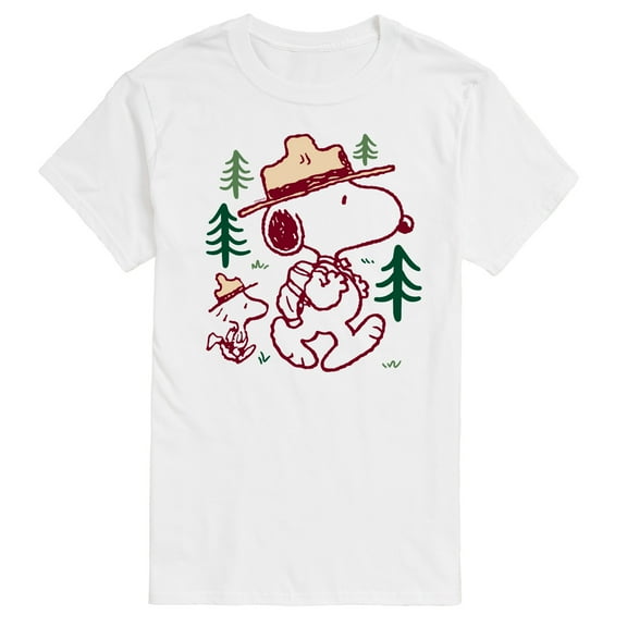 Peanuts - Snoopy Woodstock Hiking - Men's Short Sleeve Graphic T-Shirt