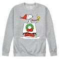 thumbnail image 1 of Peanuts - Snoopy & Woodstock House Sleigh - Men's Crew Neck Fleece Pullover, 1 of 6