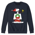 thumbnail image 1 of Peanuts - Snoopy & Woodstock House Sleigh - Men's Crew Neck Fleece Pullover, 1 of 6