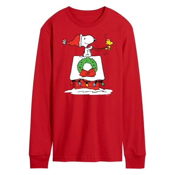 Peanuts - Snoopy & Woodstock House Sleigh - Men's Long Sleeve T-Shirt