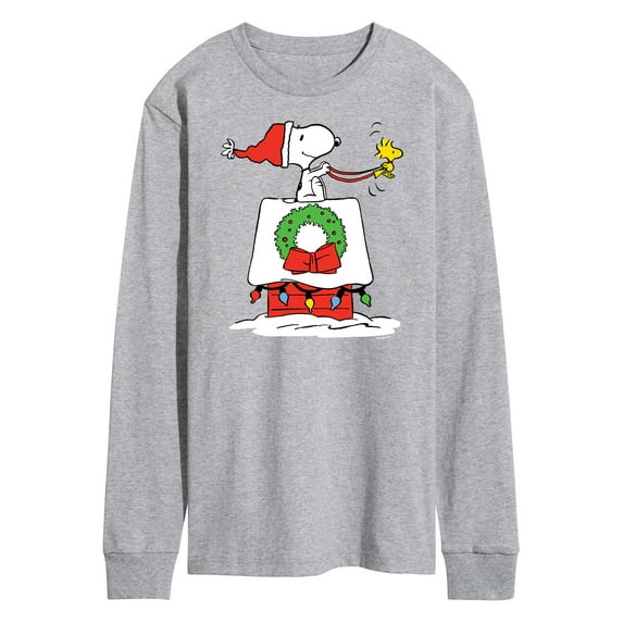 Peanuts - Snoopy & Woodstock House Sleigh - Men's Long Sleeve T-Shirt