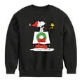 thumbnail image 1 of Peanuts - Snoopy & Woodstock House Sleigh - Toddler And Youth Crewneck Fleece Sweatshirt, 1 of 6