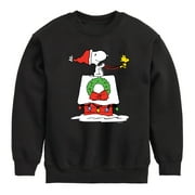PEANUTS - Snoopy & Woodstock House Sleigh - Toddler And Youth Crewneck Fleece Sweatshirt