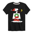 thumbnail image 1 of Peanuts - Snoopy & Woodstock House Sleigh - Toddler And Youth Short Sleeve Graphic T-Shirt, 1 of 6