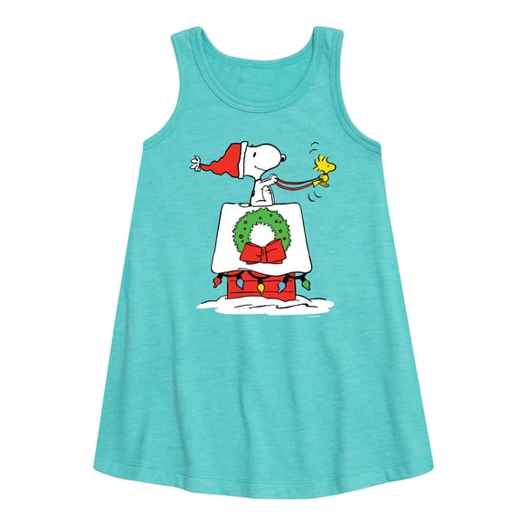 Peanuts - Snoopy & Woodstock House Sleigh - Toddler and Youth Girls A-line Dress
