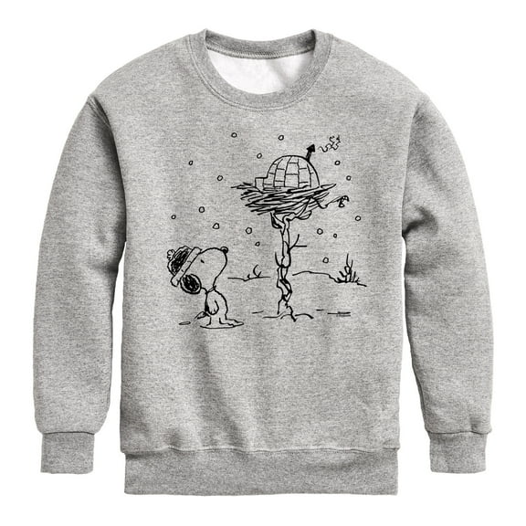 Peanuts - Snoopy Woodstock Igloo - Toddler & Youth Crewneck Fleece Sweatshirt