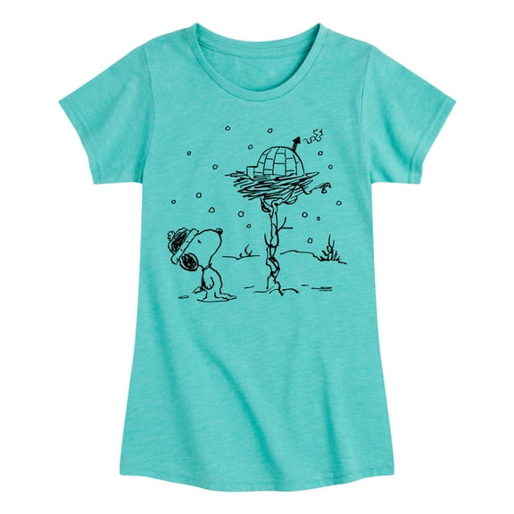 Peanuts - Snoopy Woodstock Igloo - Toddler & Youth Girls Short Sleeve Graphic T-Shirt