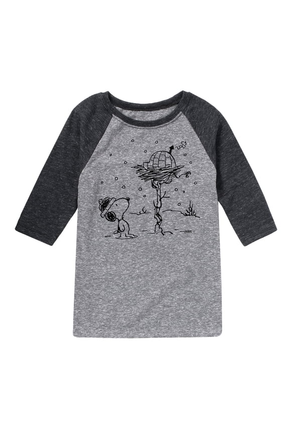 - Snoopy Woodstock Igloo - Toddler & Youth Raglan Graphic T-Shirt