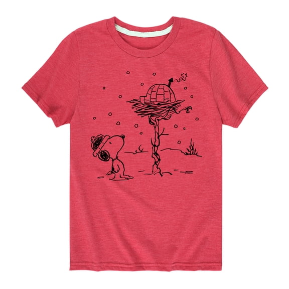 Peanuts - Snoopy Woodstock Igloo Boys' Short Sleeve Graphic T-Shirt