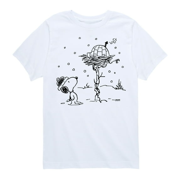 Peanuts - Snoopy Woodstock Igloo - Toddler & Youth Short Sleeve Graphic T-Shirt