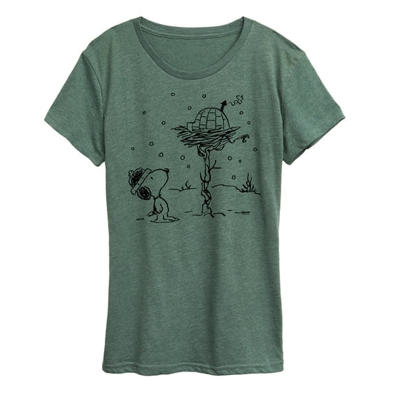 Peanuts - Snoopy Woodstock Igloo - Women's Short Sleeve Graphic T-Shirt