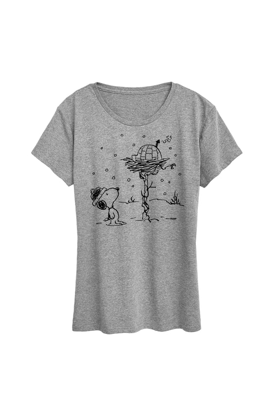 - Snoopy Woodstock Igloo - Women's Short Sleeve Graphic T-Shirt