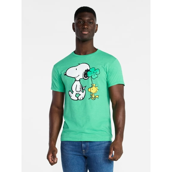 Peanuts Snoopy Men's and Big Men's Lucky Vibes Saint Patrick's Day Graphic Tee, Sizes S-3XL