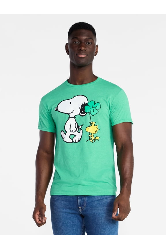 Snoopy Men's and Big Men's Lucky Vibes Saint Patrick's Day Graphic Tee, Sizes S-3XL