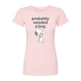thumbnail image 1 of Peanuts - Snoopy Woodstock Need Hug - Juniors Fitted Short Sleeve Graohic T-Shirt, 1 of 4