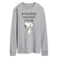 thumbnail image 1 of Peanuts - Snoopy Woodstock Need Hug - Men's Long Sleeve Graphic T-Shirt, 1 of 5